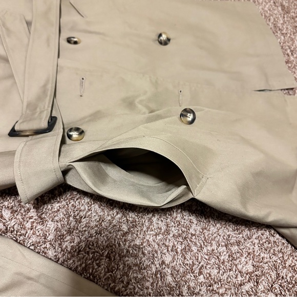 ASOS NEW CREAM TANNED TRENCH COAT SIZE 4 WITH BELT AND SIDED POCKETS - Picture 7 of 12